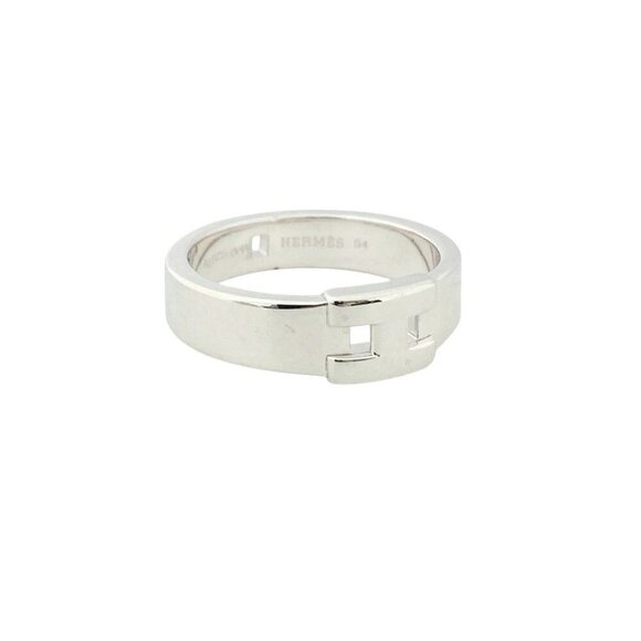 HERMES New Hercules Band Ring size US6.75 EU54 Silver 925 Auth #26851 - Picture 2 of 8